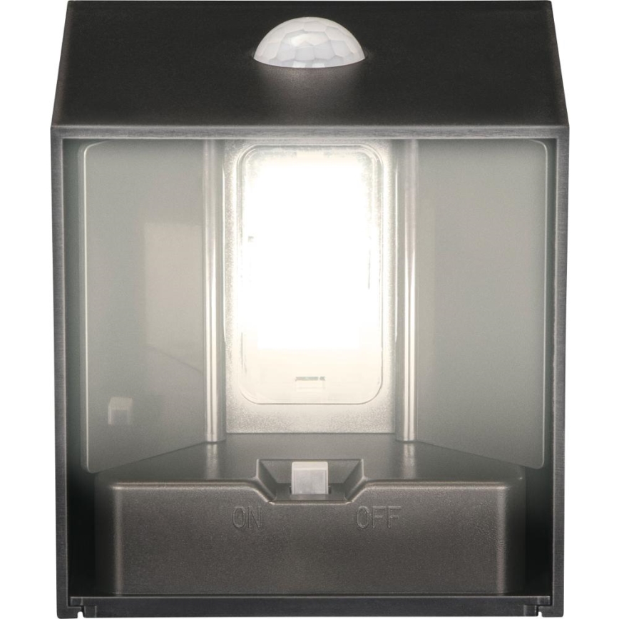 Retlux - LED-aurinkokennolla varustettu seinävalaisin anturilla LED/1W/3,7V 1200 mAh IP44 musta