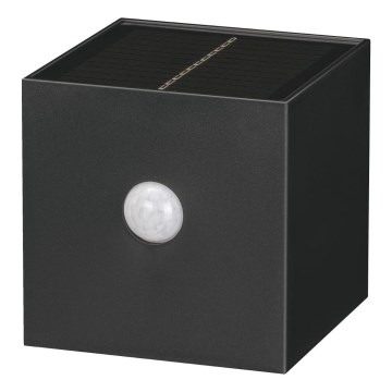 Retlux - LED-aurinkokennolla varustettu seinävalaisin anturilla LED/1W/3,7V 1200 mAh IP44 musta