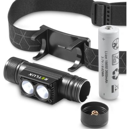 LED Himmennettävä ladattava alumiini otsalamppu LED/2600 mAh IP65
