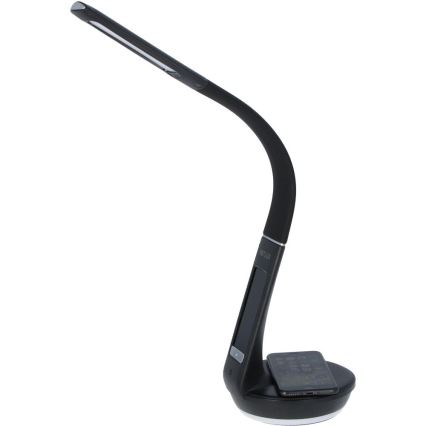 Himmennettävä LED-pöytävalaisin langattomalla latauksella Qi 5W ja näyttö LED/6W/230V/1xCR2032 3000/4000/6000K musta