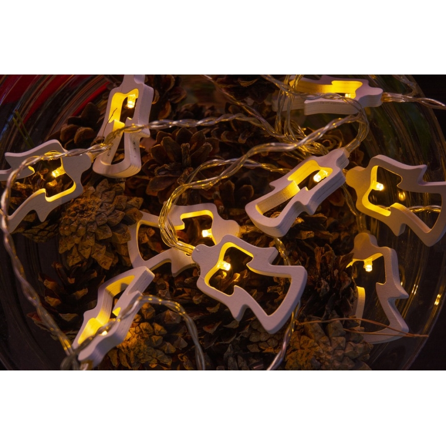 LED-jouluketju 10xLED/2xAA 1,8m lämmin valkoinen