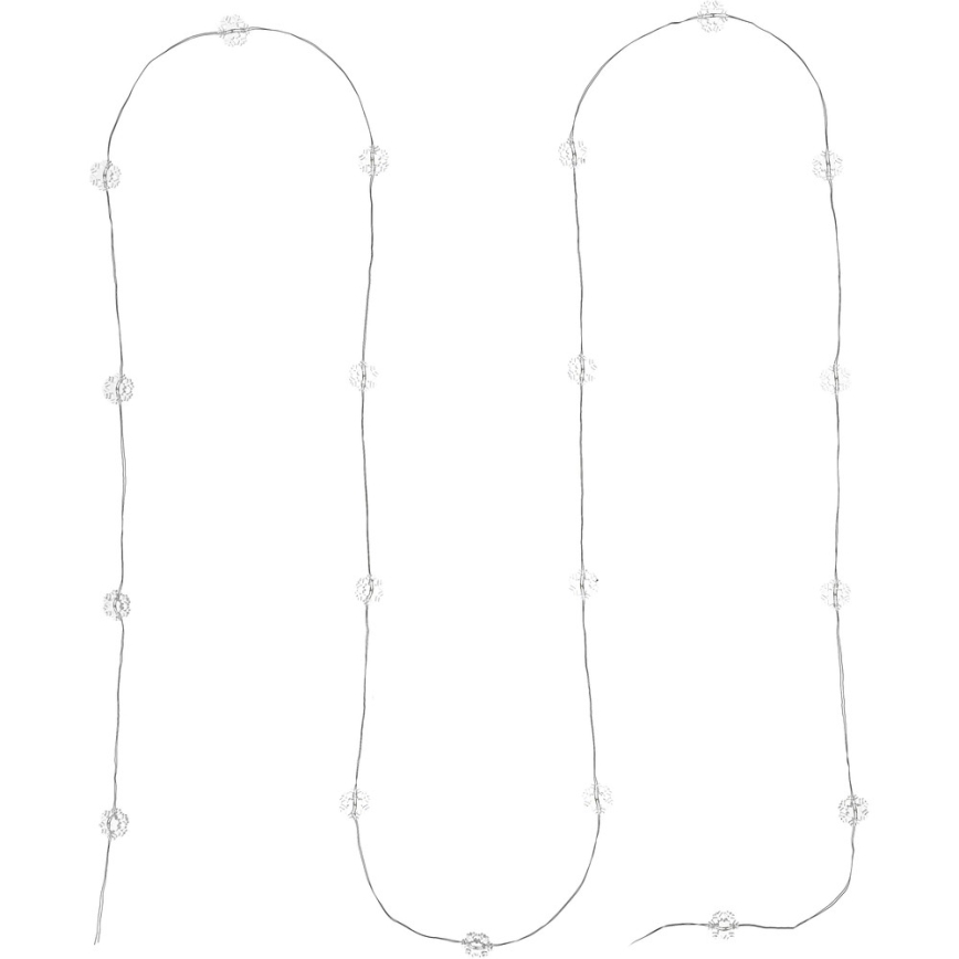 LED-jouluketju 20xLED/2xAA 2,3m kylmä valkoinen