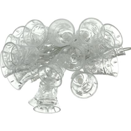 LED-jouluketju 20xLED/3xAA/lämpimänvalkoinen 2,2m kellot