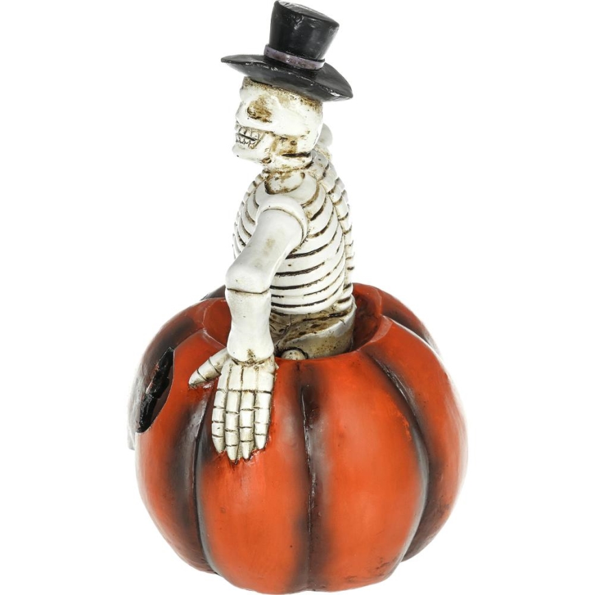 LED Koriste HALLOWEEN LED/2xLR44/lämpimänvalkoinen luuranko kurpitsassa hartsi