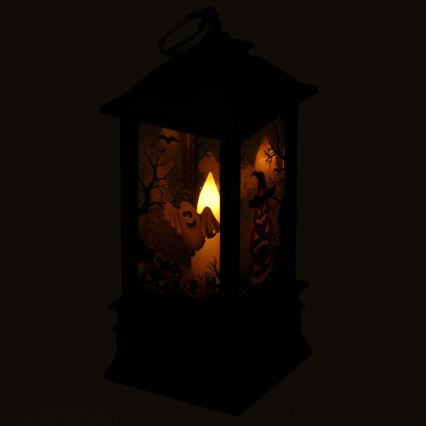 LED Koriste HALLOWEEN LED/3xAAA/lämpimänvalkoinen lyhty kurpitsoilla