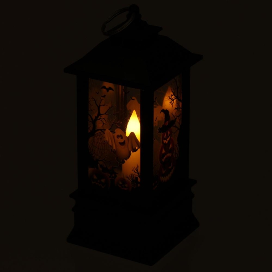 LED Koriste HALLOWEEN LED/3xAAA/lämpimänvalkoinen lyhty kurpitsoilla