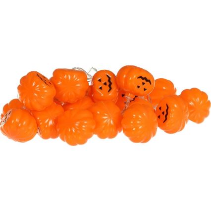 LED-koristeketju HALLOWEEN 20xLED/3xAA/lämpimänvalkoinen 3,3m kurpitsat