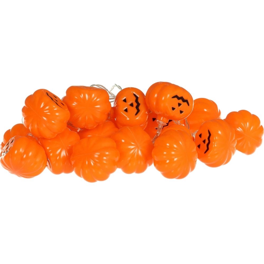 LED-koristeketju HALLOWEEN 20xLED/3xAA/lämpimänvalkoinen 3,3m kurpitsat