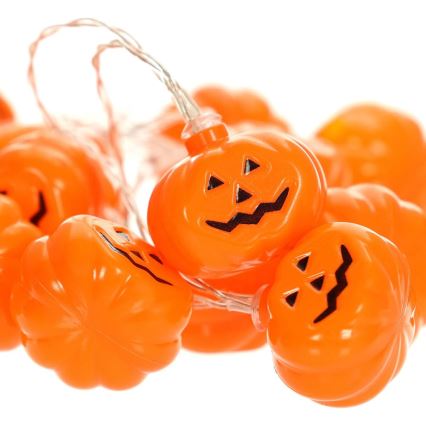 LED-koristeketju HALLOWEEN 20xLED/3xAA/lämpimänvalkoinen 3,3m kurpitsat