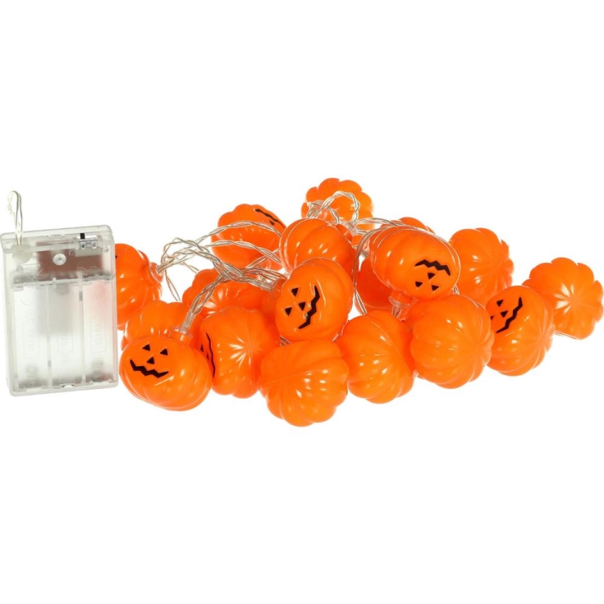 LED-koristeketju HALLOWEEN 20xLED/3xAA/lämpimänvalkoinen 3,3m kurpitsat