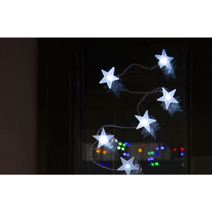 LED Koristeketju imukupeilla 10xLED/2xAA 1,8m kylmä valkoinen