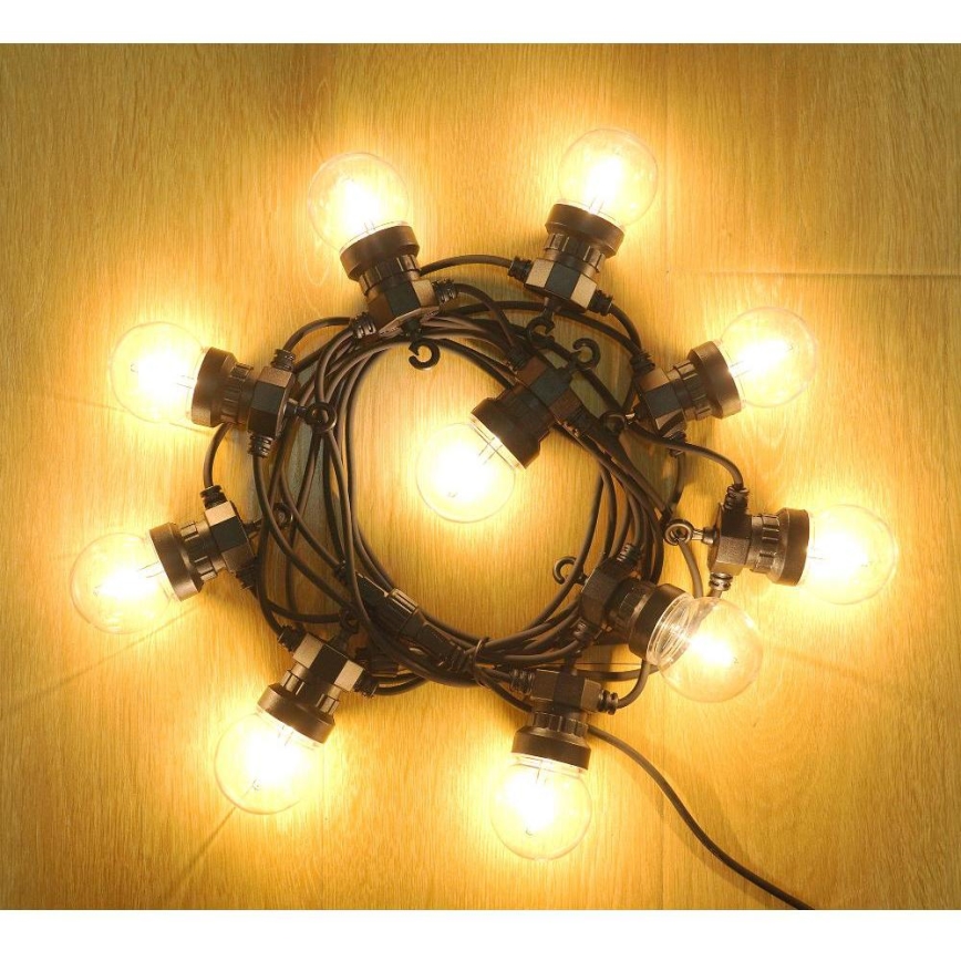 LED koristeketju ulkokäyttöön SEPPELE G45 10xE27/230V 8m IP44 lämpimänvalkoinen