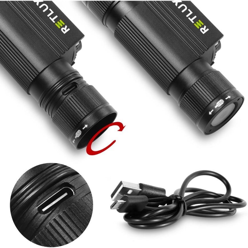LED ladattava alumiininen otsalamppu LED/2600 mAh IP66