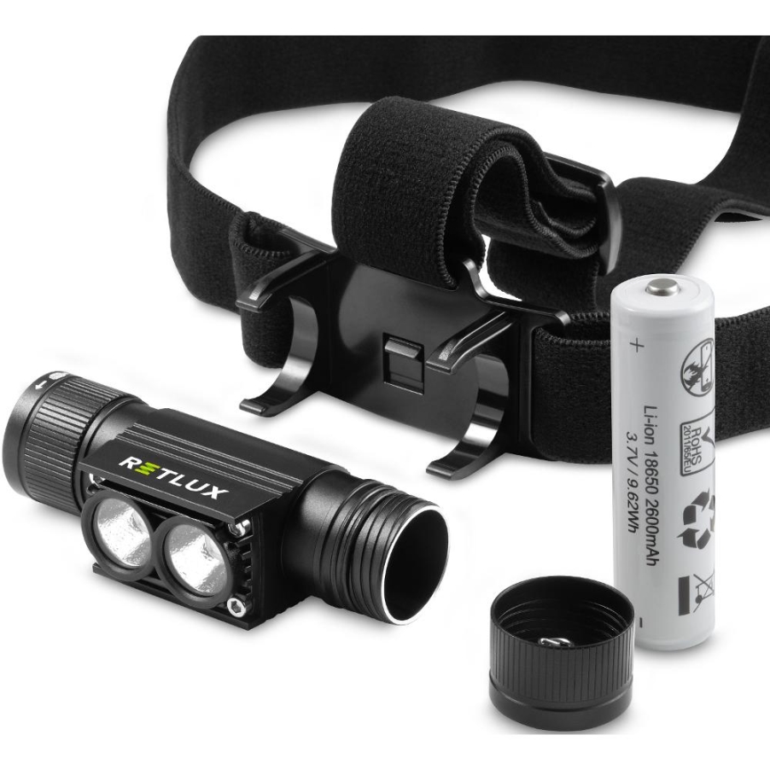 LED ladattava alumiininen otsalamppu LED/2600 mAh IP66