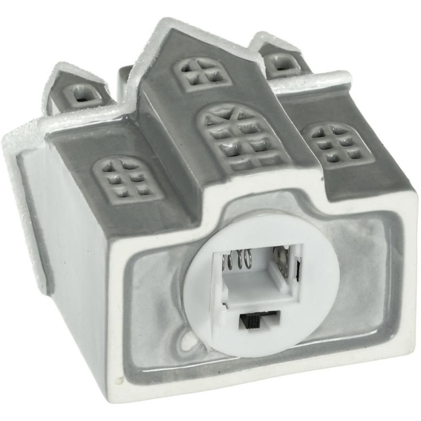 LED Posliini koriste LED/2xLR44/lämpimänvalkoinen talo harmaa