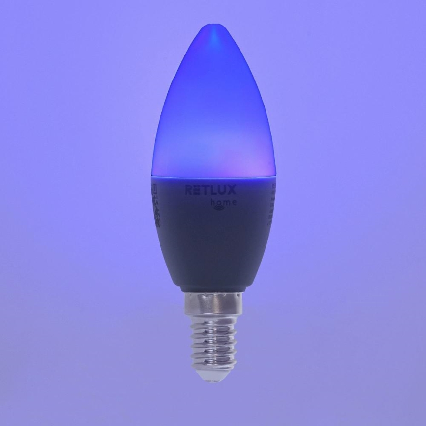 LED RGBW Himmennettävä polttimo C37 E14/4,5W/230V 2700-6500K Wi-Fi Tuya