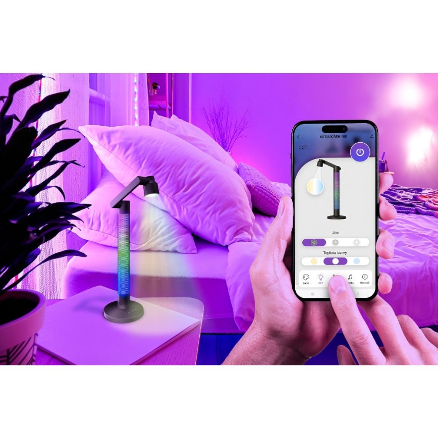 LED RGBW Himmennettävä pöytävalaisin LED/10W/5V 2700-6000K Wi-Fi Tuya + kauko-ohjaus