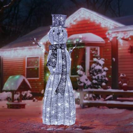 LED-ulkojoulukoriste LED/3,6W/230V/kylmänvalkoinen 124 cm IP44 lumiukko