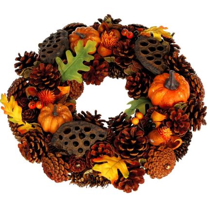 Syksyinen seppele HALLOWEEN halkaisija 35 cm