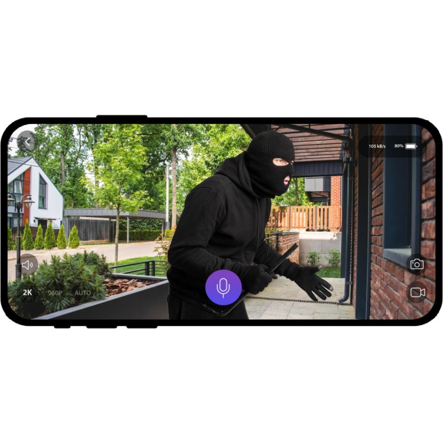 Video ovikello liiketunnistimella 5MPx 1440p 5200 mAh Wi-Fi IP65 antrasiitti