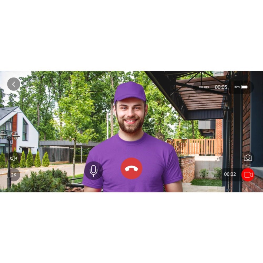 Video ovikello liiketunnistimella 5MPx 1440p 5200 mAh Wi-Fi IP65 antrasiitti