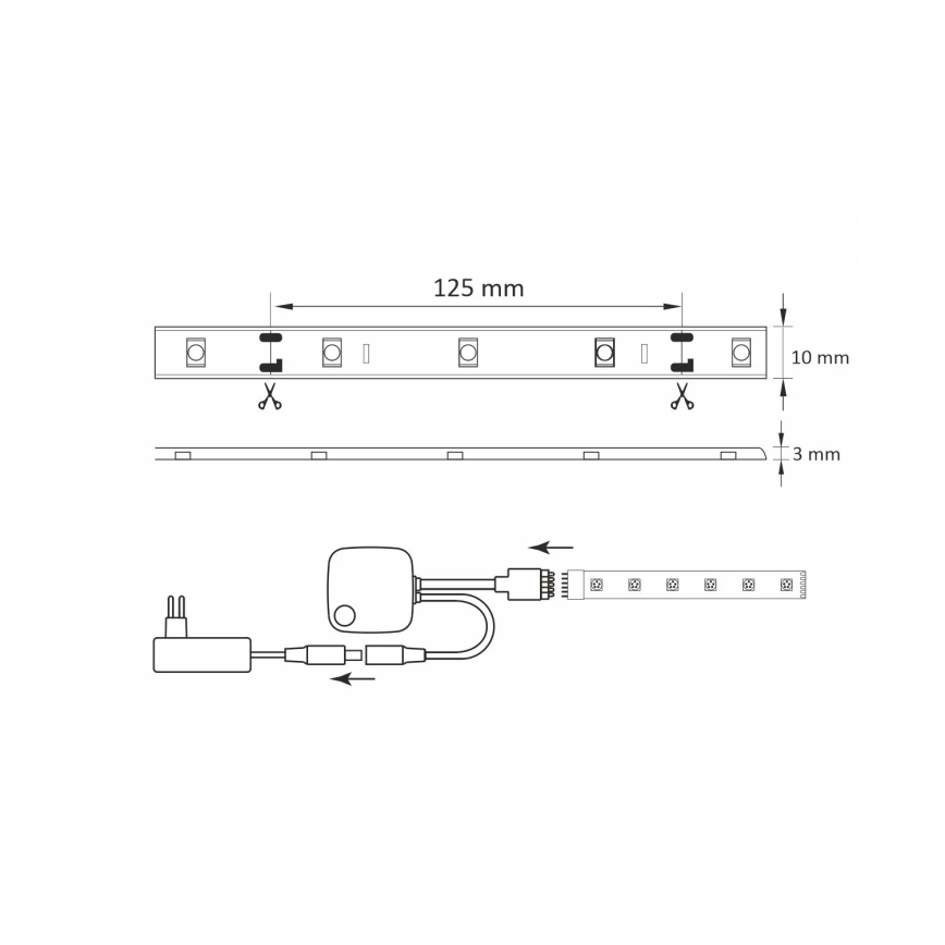 RGB LED Himmennettävä nauha Wi-fi + musiikkitoiminto LED/16W/230V 5 m Tuya