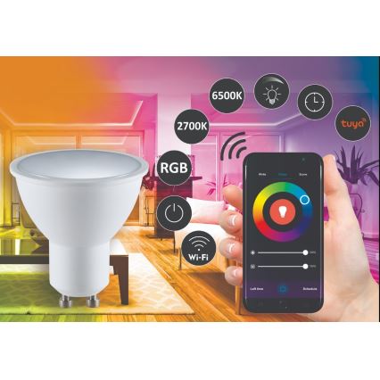 RGBW Himmennettävä LED-polttimo G45 GU10/5,5W/230V 2700-6500K Wi-Fi Tuya