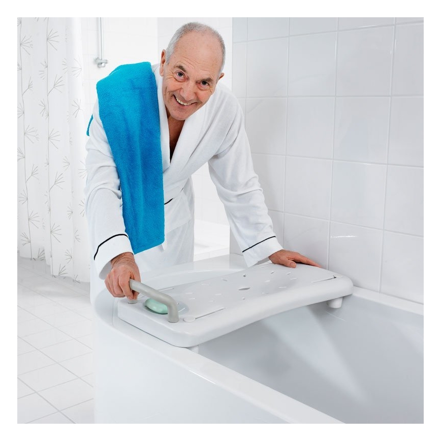 Ridder - Kahvallinen kylpyammeen istuin 31x70 cm, valkoinen