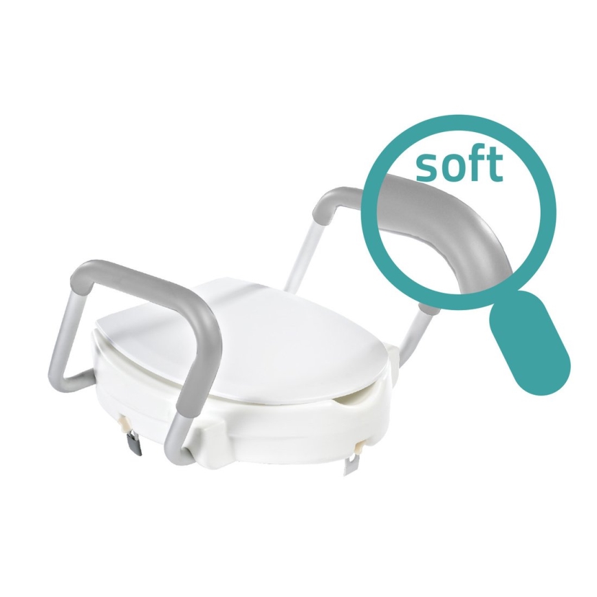 Ridder - Korotettu WC-istuin kahvoilla, valkoinen