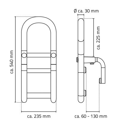 Ridder - Kylpyammeen kahva 54x23,5 cm valkoinen