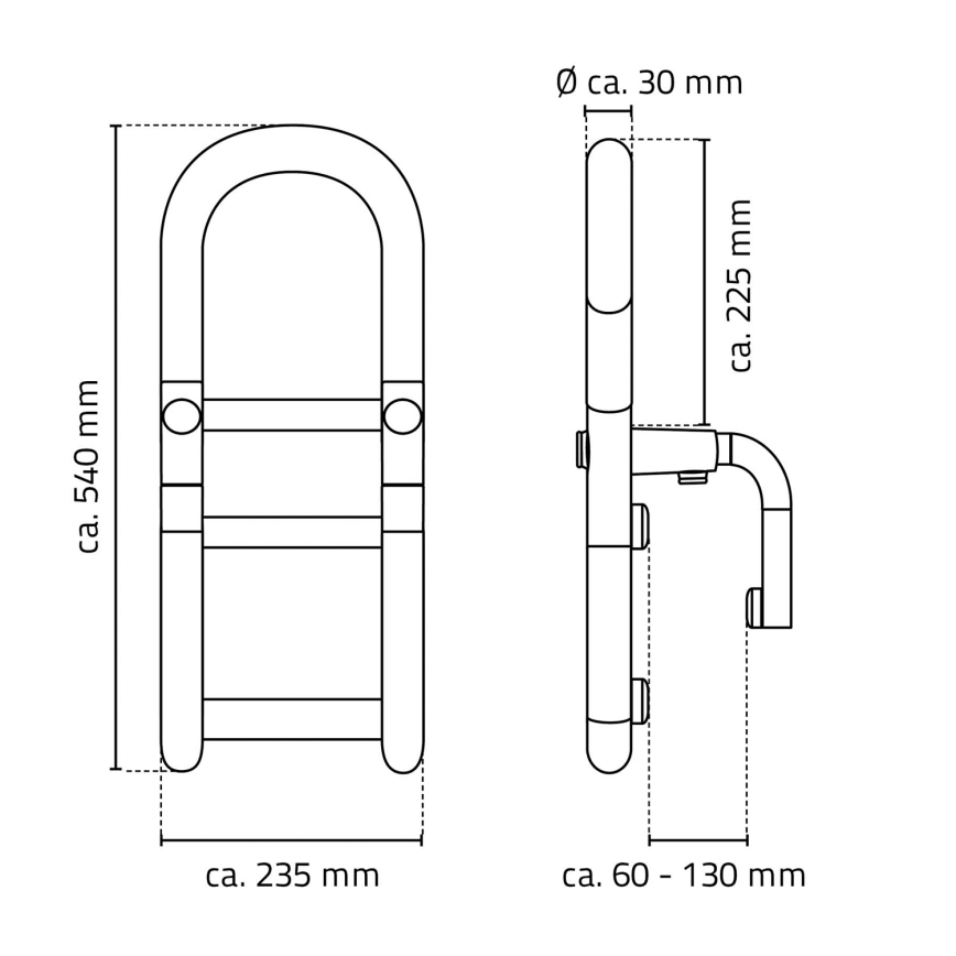 Ridder - Kylpyammeen kahva 54x23,5 cm valkoinen