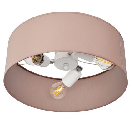 Riippukattokruunu ALBA 3xE27/15W/230V vaaleanpunainen