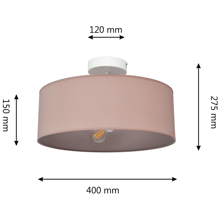 Riippukattokruunu ALBA 3xE27/15W/230V vaaleanpunainen