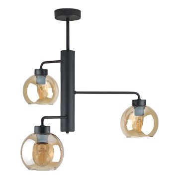 Riippukattokruunu FLEX 3xE27/60W/230V musta/savuinen beige