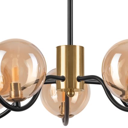 Riippukattokruunu GEORGIA 5xE14/5W/230V kulta/savuinen beige
