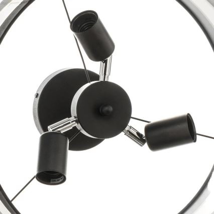 Riippukattokruunu HELEN 3xE27/15W/230V musta/harmaa/kultainen