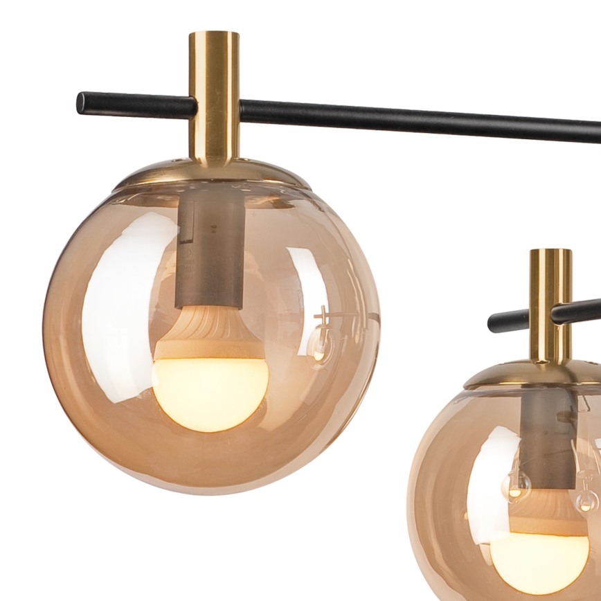 Riippukattokruunu LILOU 4xE14/5W/230V kulta/musta/savuinen beige