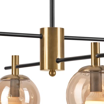 Riippukattokruunu LILOU 4xE14/5W/230V kulta/musta/savuinen beige