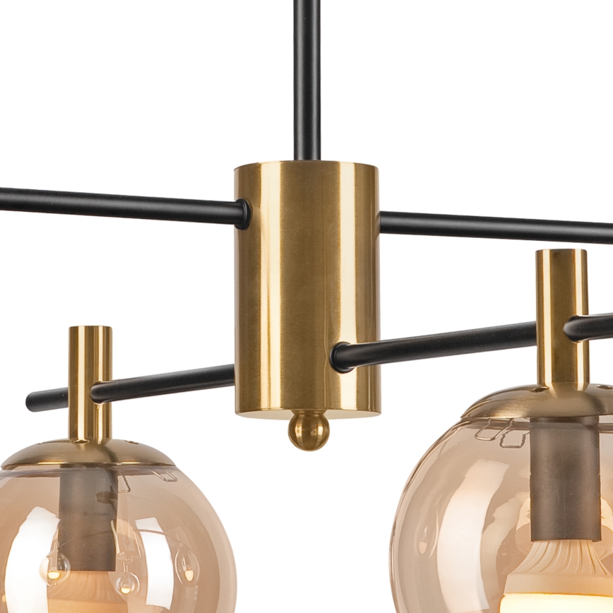 Riippukattokruunu LILOU 4xE14/5W/230V kulta/musta/savuinen beige