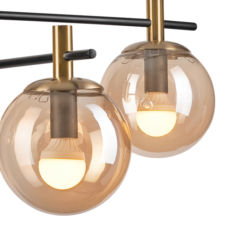 Riippukattokruunu LILOU 4xE14/5W/230V kulta/musta/savuinen beige
