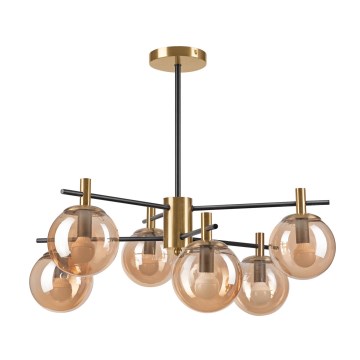 Riippukattokruunu LILOU 6xE14/5W/230V kulta/musta/savuinen beige