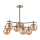 Riippukattokruunu LILOU 6xE14/5W/230V kulta/musta/savuinen beige