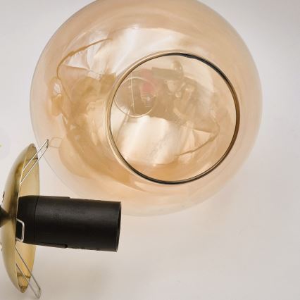 Riippukattokruunu LILOU 6xE14/5W/230V kulta/musta/savuinen beige