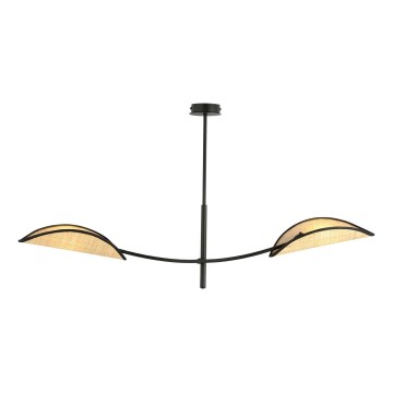 Riippukattokruunu LOTUS 2xE14/10W/230V musta/beige