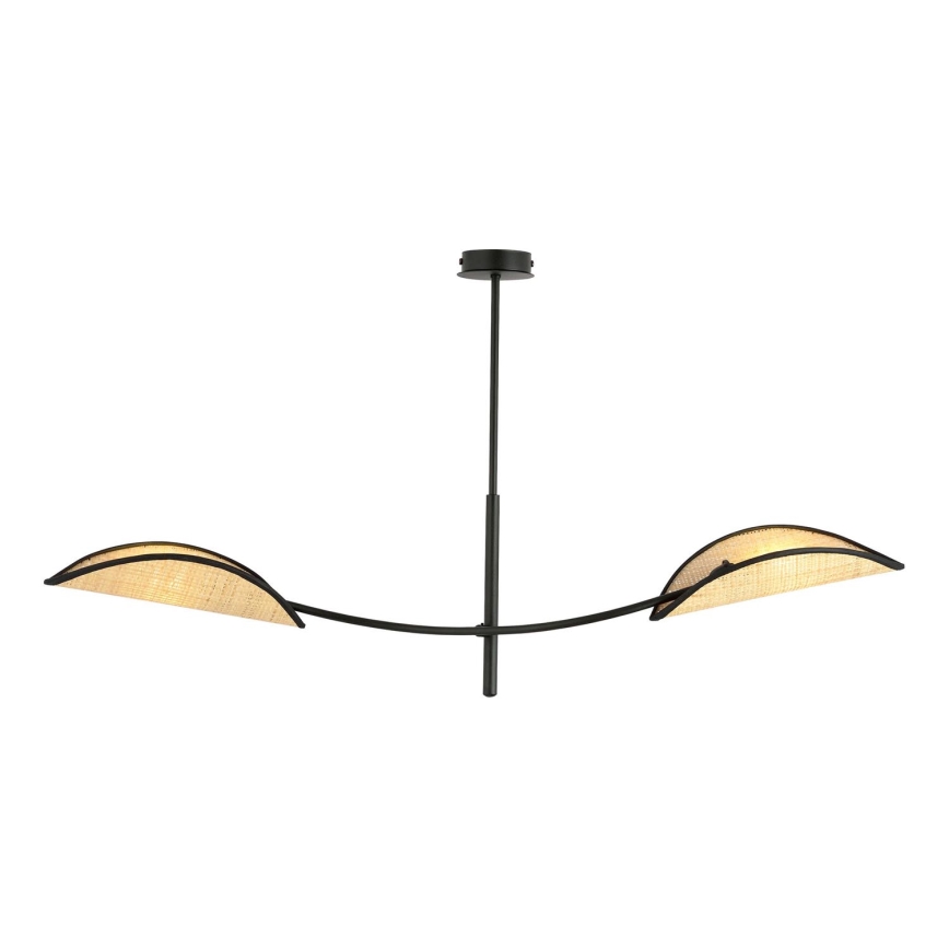 Riippukattokruunu LOTUS 2xE14/10W/230V musta/beige