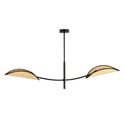 Riippukattokruunu LOTUS 2xE14/10W/230V musta/beige