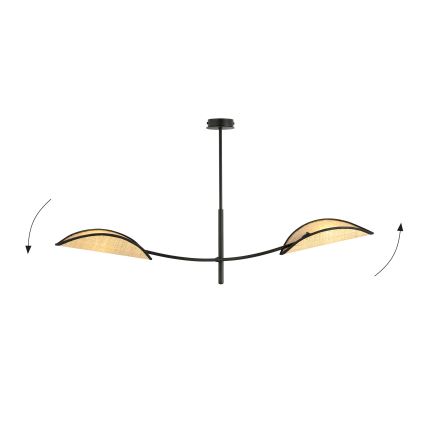 Riippukattokruunu LOTUS 2xE14/10W/230V musta/beige