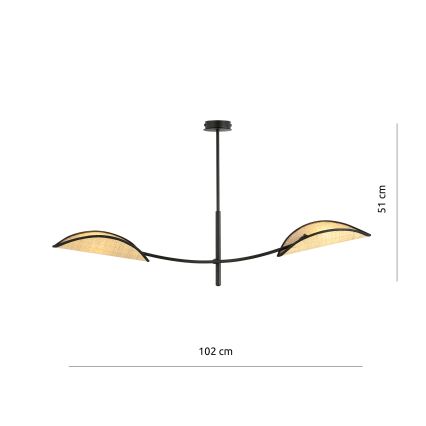 Riippukattokruunu LOTUS 2xE14/10W/230V musta/beige