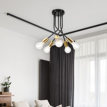 Riippukattokruunu PRIYA 5xE27/15W/230V musta