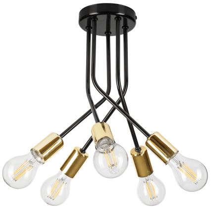 Riippukattokruunu PRIYA 5xE27/15W/230V musta